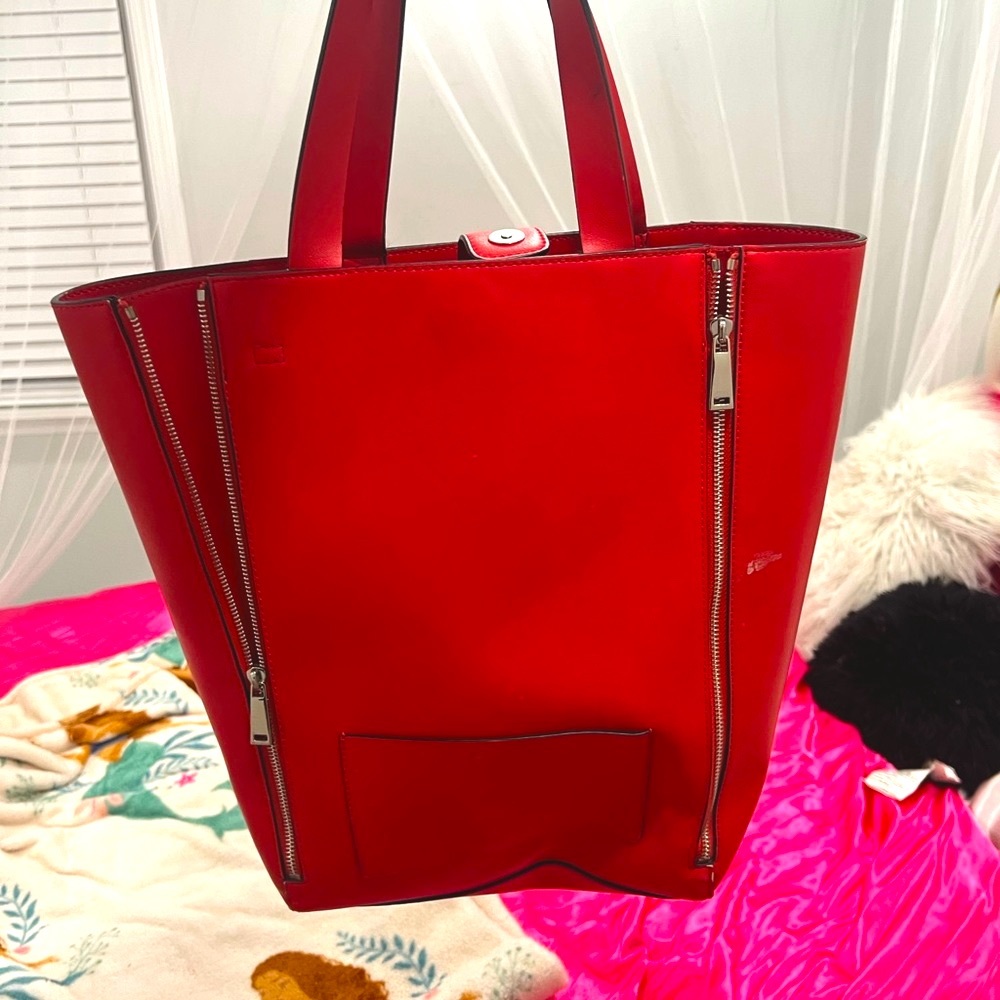 Red Leather French Connection handbag